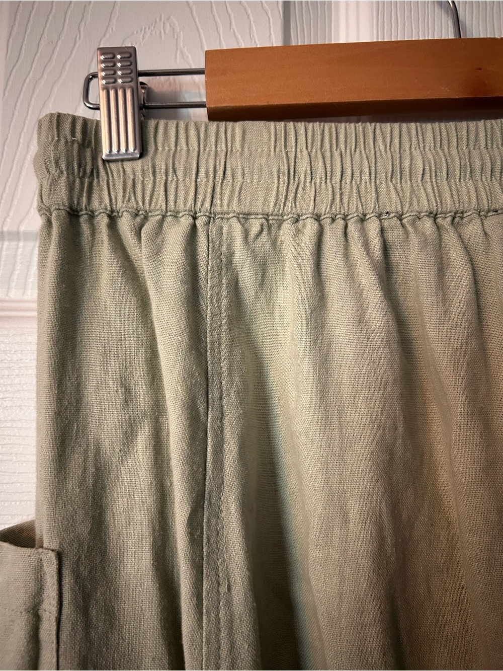 Marc New York Sage Drawstring Cargo Pocket Midi Linen Blend Skirt- Size XS - Picture 6 of 7